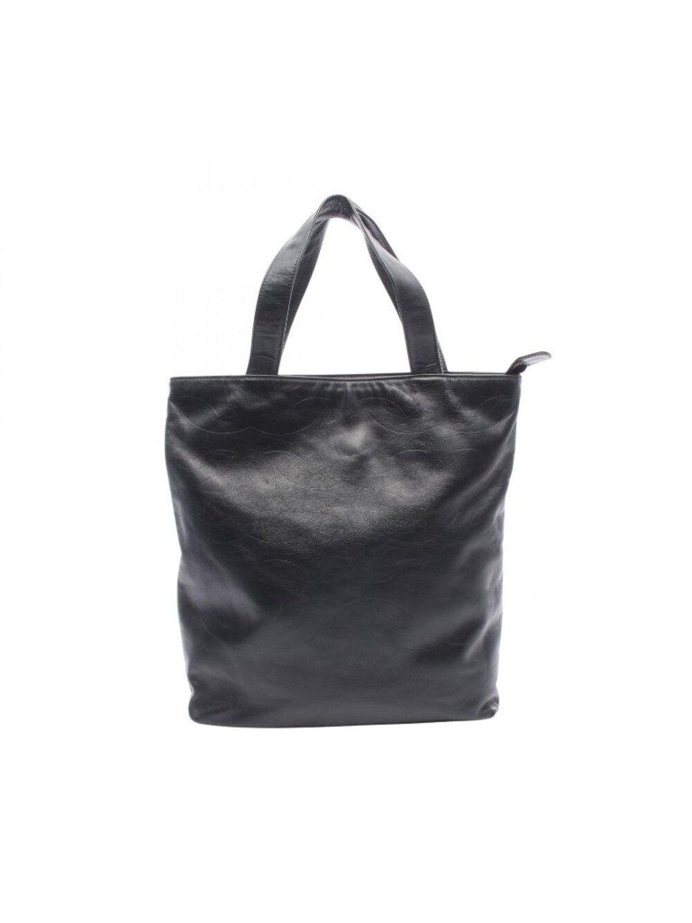 Chanel Tote CC Logo Embossed Black Lambskin CC